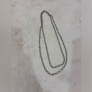 Long Layering Necklace Metal and Clear Stones